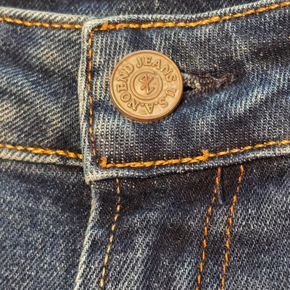NoEnd Denim Jeans Womens Size 27 Blue Flare Mid-Rise Raw Hem Made in USA - Picture 7 of 16